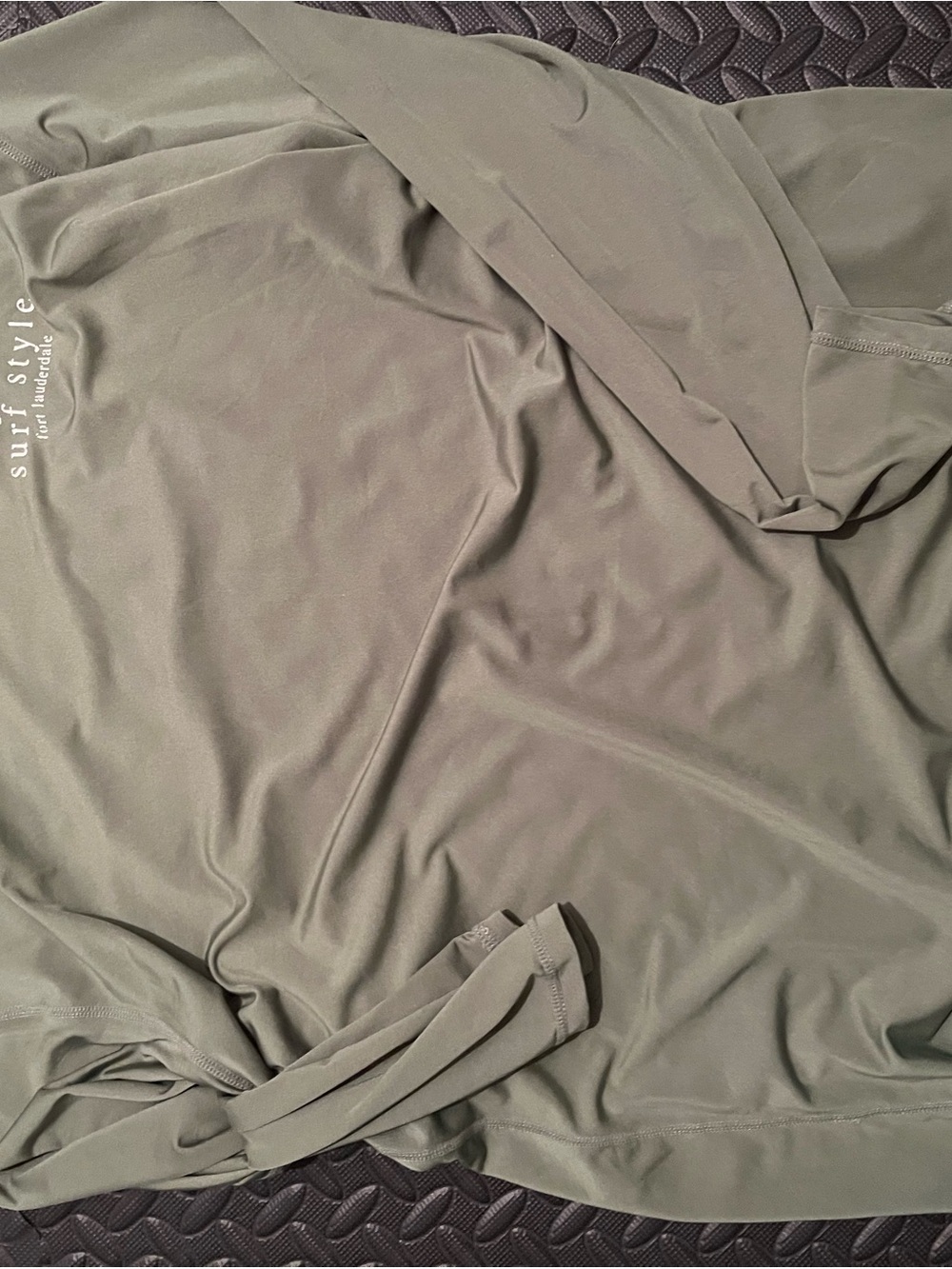 Surf Style Olive Tee with White Logo